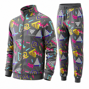 Custom Contrast Panels <b>Colour</b> Block Breathable Lightweight Nylon Windbreaker Full-Length <b>Sets</b> for Men Autumn TRACKSUIT - Product Image 4