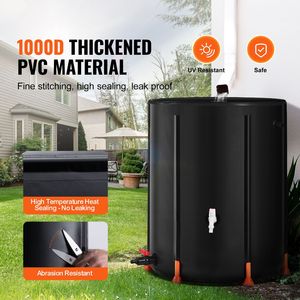 Serbatoio d'acqua pieghevole in PVC da 380 L (100 galloni) con rubinetti e kit di troppopieno per la raccolta dell'acqua piovana - Product Image 5