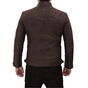 Veste pour homme de haute qualité, design personnalisé, en cuir d'agneau véritable, imperméable, style motard, fournisseur en gros, OEM, marque privée, mode - Product Image 5
