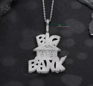 Colgante de Moissanita Chapado en Plata 925 y Oro 18k con Letra Temática, Estilo Hiphop, Joyería para Uso Diario Masculino - Product Image 3
