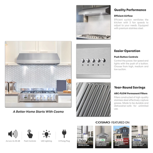 36 i-n U-n-d-e-r C-a-b-i-n-e-t R-a-n-g-e H-o-o-d 3-P-r-o-n-g P-l-u-g Stainless S-t-e-e-l L-E-D - Product Image 6