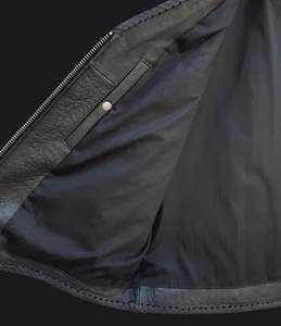 Chaleco de Cuero para Motocicleta Hunt Club para Hombre, Estilo Clásico Trenzado, Sin Cuello, con Espacio Oculto para Armas - Product Image 2