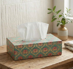 Boîte à mouchoirs élégante de style oriental en bois émaillé imprimé, pour la décoration de la maison, du bureau ou de la table, accessoires en vente chaude - Product Image 4