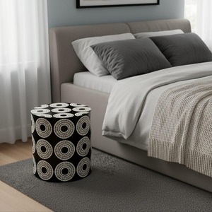 Tabouret d'appoint console moderne en os incrusté fait main, forme ronde, taille et design personnalisés, modèle de haute qualité pour maison, hôtel, restaurant - Product Image 2