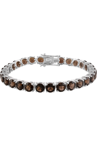 Pulsera de Cuarzo Ahumado en Plata de Ley 92.5 KLSB-20427 - Product Image 4