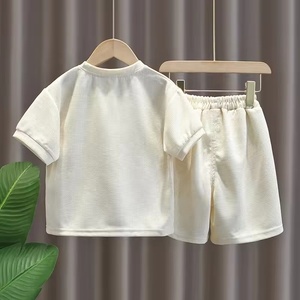 Camiseta de algodón con gofres de lujo de calidad Premium, pantalones cortos para hombre, ropa de verano, camiseta de gimnasio y pantalones cortos para hombre - Product Image 2