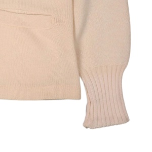 Cárdigan estilo Letterman color crema para mujer, con cuello en V, manga larga, tejido de punto, con logotipo y bolsillos, estilo preppy, para otoño. - Product Image 4