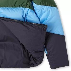 Veste d'hiver pour homme surdimensionnée en coton non tissé rembourré en laine avec impression de logo personnalisé, col montant, matelassée, à capuche, manches longues - Product Image 4