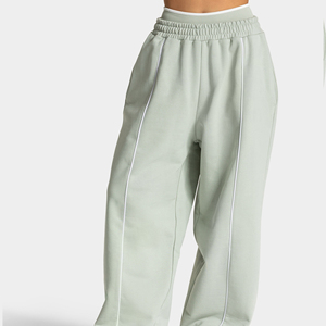 Women's Mid Waist Waterproof Windproof Thick Fleece Lined Jogging Pants with Flat Front Style Drawstring Closure Winter <b>Joggers</b> - Product Image 4
