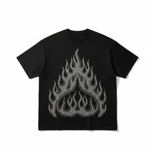 Camiseta con Pedrería Directo de Fábrica, MOQ Bajo, Diseño Personalizado, Acento de Cristal, Calidad Premium, Suave, Ropa Unisex - Product Image 1