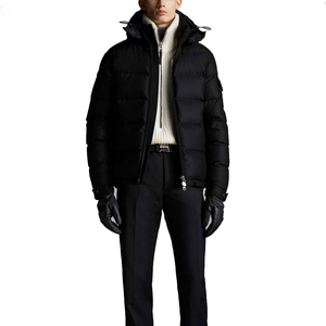 Casual <b>Men</b> <b>Puffer</b> <b>Jacket</b> Black Winter Custom Logo Adjustable Hood Waterproof Breathable Eco-Friendly Quick Dry <b>Jacket</b> - Product Image 4