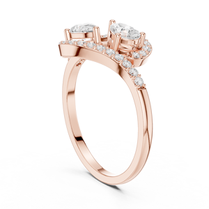 Anillo Abierto de Oro Rosa con Diamante Cultivado en Laboratorio con Corte de Pera para Mujer, Joyería Fina de Lujo, Regalo de Compromiso, Boda o Aniversario - Product Image 2