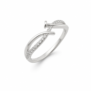 "925 Sterling <b>Silver</b> Women's Criss <b>Cross</b> Wrap <b>Ring</b> with Cubic Zirconia Minimalist Modern High Polish Finish Daily Wear Wedding P - Product Image 2