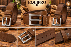 Ceinture en cuir de vachette véritable texturé noir Equipro, boucle carrée en alliage, imprimé animal, largeur 3,5 cm, durable, décontractée, modèle personnalisable - Product Image 3
