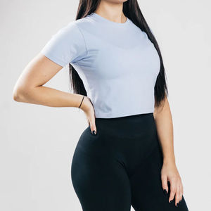 Camiseta Corta para Mujer, Color Sólido, Manga Corta, Cuello Redondo, Corte Ajustado, Nueva Llegada, Proveedor Mayorista de Camisetas para Mujer - Product Image 6