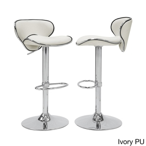 Adjustable Swivel Bar <b>Stools</b> Set of 2 PU <b>Leather</b> Metal Frame Height Adjustable Modern Design for Kitchen Island/Counter Seating - Product Image 1