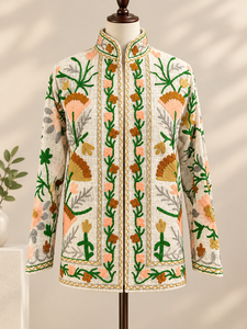TNT Cotton Embroidered Floral <b>Jacket</b> for <b>Women</b> | Stylish Ethnic Open Front <b>Lightweight</b> Casual & Festive Wear - Product Image 1