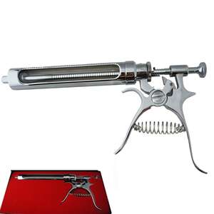 Seringue semi-automatique continue en acier métallique de 10 ml, 20 ml, 30 ml, 50 ml pour volailles, seringue vétérinaire CE Narham Enterprises - Product Image 1