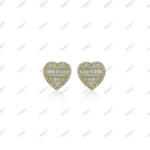 Pendientes de Diamante Solitario con Corte Brillante en Oro Amarillo, Joyería Clásica Ligera para Mujer, para Compromiso, Fiesta, Boda - Product Image 2