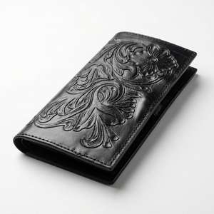 Funda de Pasaporte Larga de Cuero Genuino de Lujo para Mujer, con Bloqueo RFID, Impermeable, con Logotipo Grabado en Relieve y Espacio para Tarjetas de Crédito - Product Image 3