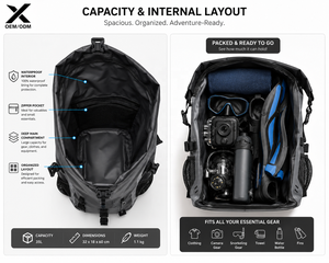 Mochila Impermeable Premium para Buceo, con Cierre Enrollable, IPX8, TPU 500D, Lona de PVC, para Buceo, Kayak, Navegación, Pesca - Product Image 2