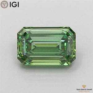 Fine Clarity VVS2 Fancy Vivid <b>Green</b> Color Emerald Cut 2.01 Carat with IGI Certificate CVD Lab Grown Diamond for Premium Pendant - Product Image 1