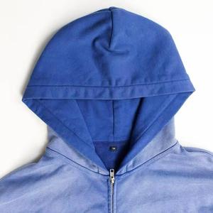Sweat-shirts à capuche zippés en molleton mélangé de coton, poids lourd, avec effets délavés au soleil et poignets et ourlets côtelés - Product Image 4