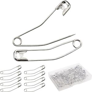 Spilla di sicurezza curva grande da 1,5 pollici in acciaio inossidabile per quilting, cucito e tessuti - Product Image 1