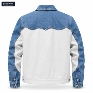 Custom Men's Two-Tone Western Motorcycle <b>Canvas</b> <b>Jacket</b> Organic Cotton Windproof Breathable Front OEM ODM Private Label Wholesale - Product Image 2