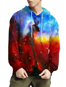 Sweat-shirt à capuche personnalisé en polyester polaire, imprimé par transfert thermique, avec logo frontal, style streetwear décontracté et respirant, vente en gros - Product Image 1