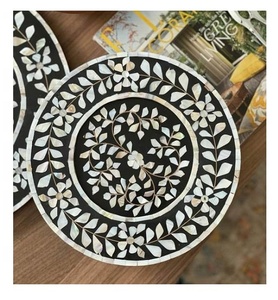 Jaju plateau de service en bois de luxe, incrustation de perles, accessoires de salle de bains, plateau de service fait à la main, cadeau du Ramadan aïd - Product Image 4