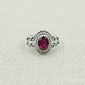 Vintage Ruby <b>Ring</b> 925 Sterling Silver Yellow Gold Plated Oval Red July Birthstone Filigree Handmade <b>Statement</b> Jewelry Gift Women - Product Image 4