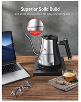 Bouilloire électrique en acier inoxydable avec contrôle intelligent de la température, bouilloire à col de cygne pour café, bouilloire à eau chaude à ébullition rapide