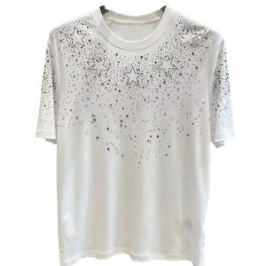 T-shirt à manches courtes pour hommes, avec étoiles en strass, luxueux, scintillant, orné de cristaux, Streetwear, pour fête et mode, nouvelle mode - Product Image 6