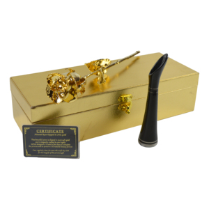 Combo Colored 24k Gold Dipped Real Rose With Ceramic Stand Natural Preserved Rose and Luxury <b>Boxes</b> Packing Decor Best for <b>Gift</b> - Product Image 1