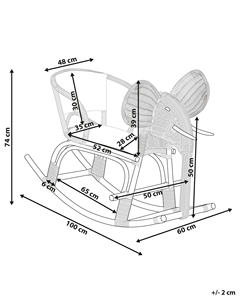 Silla mecedora de ratán tejido con forma de elefante, muebles infantiles, silla de juego para bebés. - Product Image 6