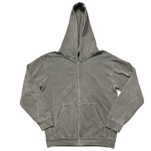 Sudadera con capucha unisex OEM de corte holgado con cremallera, estilo vintage, 500 GSM, forro polar cepillado, lavado ácido, lisa y básica - Product Image 1