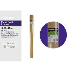 กระดาษคราฟท์สีน้ำตาล 0.6*15ม. PAPEL KRAFT PRIMERA สำหรับบรรจุภัณฑ์ - Product Image 1