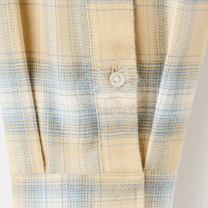 Chemise en flanelle pour homme, prix bas, fabrication sur mesure, manches longues, tissu en coton à carreaux, avec boutons et poche. - Product Image 6