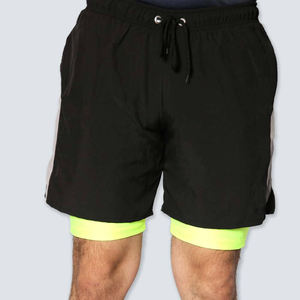 Shorts de compression pour hommes, taille élastique, tissu peigné, séchage rapide, respirant, super extensible, vêtements de sport - Product Image 2
