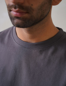 T-shirt surdimensionné 100 % coton, col rond, manches courtes, couleur unie, décontracté, épaules tombantes, effet délavé, logo personnalisé - Product Image 5