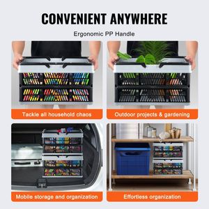 Lot de 3 paniers de courses pliables en plastique de 25 L avec poignée pour l'épicerie, les fruits et légumes, pour usage domestique - Product Image 5