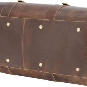 Custom Heavy Duty <b>Large</b> Fitness Travel Leather Duffle <b>Bag</b> Waterproof Men's Sports Gym Leather Duffle <b>Bag</b> with solid color - Product Image 4