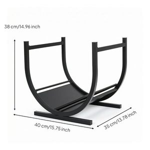 Modern Round Steel <b>Log</b> <b>Holder</b> for Firewood Storage Powder Coated Finish Fireplace Accessory - Product Image 4