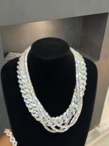 สร้อยคอเงินแท้ 925 แบบ Cuban Link สุดหรูสำหรับผู้ชาย ดีไซน์หนา ประดับเพชรเต็มเส้น สไตล์ฮิปฮอป สตรีทแวร์ เครื่องประดับแฟชั่นระดับพรีเมียม - Product Image 3