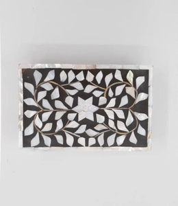 Organizador de Joyas de Madera con Incrustaciones de Hueso y Madreperla, Decoración Hecha a Mano - Product Image 3
