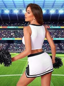 Tenues de pom-pom girl personnalisées en tissu respirant pour filles, ensembles de costumes de cheerleading pour jeunes, vêtements de déguisement pour femmes - Product Image 5