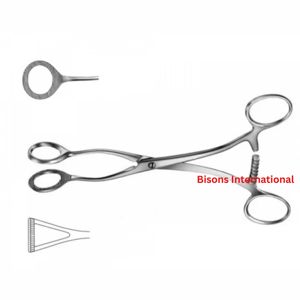 Pinzas de sujeción de lengua Collin de BISONS, instrumento quirúrgico manual de acero inoxidable para cirugía ORL - Product Image 3
