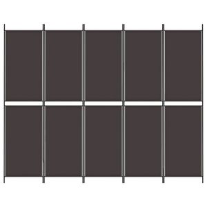 Separador de Ambientes de Tela Marrón de 5 Paneles, 98.4"x78.7" - Product Image 3