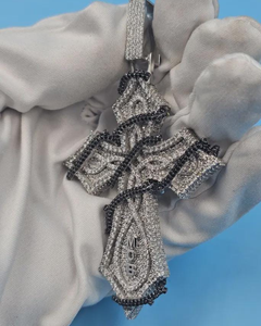Colgante de Cruz VVS Moissanite Totalmente Cubierto de Diamantes, Colgante de Plata 925, Joyería de Moda para Raperos, Colgante Hip Hop, Joyería de Fe Cristiana - Product Image 1